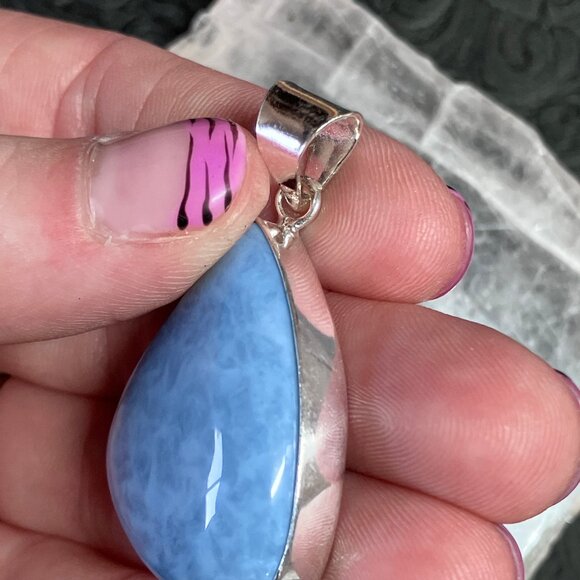 Common Blue Opal Pendant Crystal Stone Jewelry - Picture 3 of 8